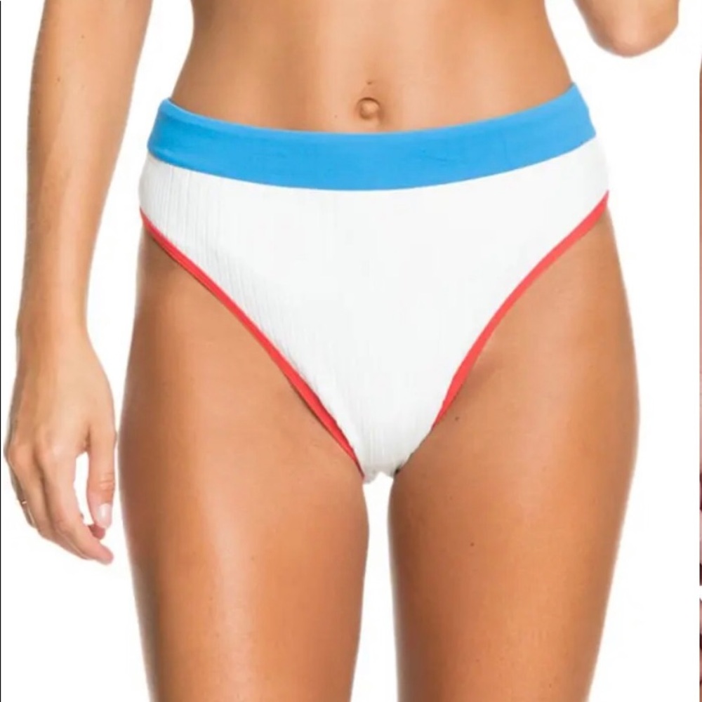Roxy White High-Cut Bikini Bottom